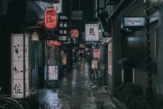 busy street with shops