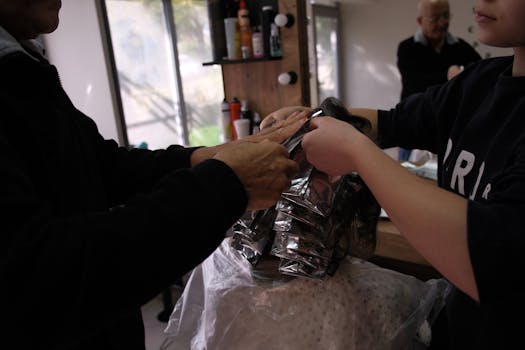 stylists demonstrating hair products