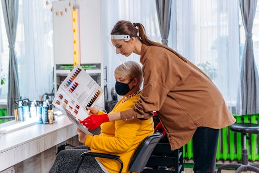 client enjoying new salon service