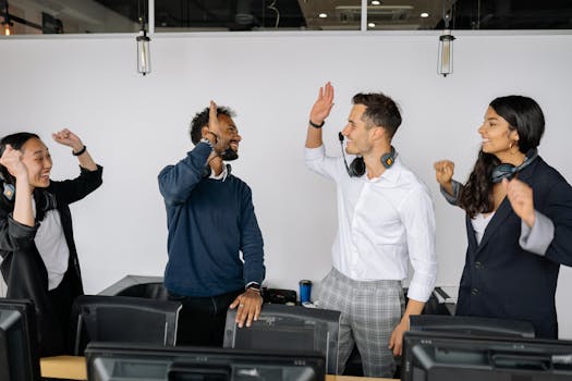 image of a successful salon team celebrating