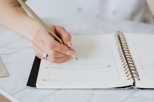 scheduler on a desk