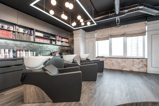 bright salon interior