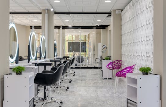 inviting retail space in a salon