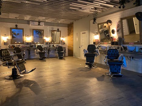 spacious salon layout with stations