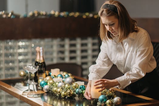 salon event setup with decorations