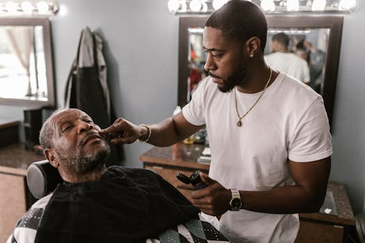 hair stylist working on a client