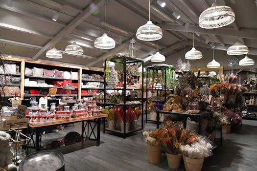 Merchandising display in a salon showcasing products