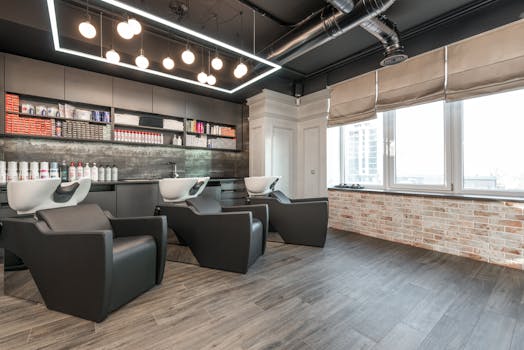 trendy salon in urban setting